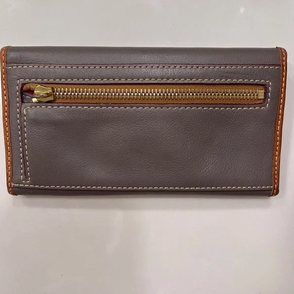 Dooney & Bourke Grey and Tan Leather Wallet - Picture 2 of 7